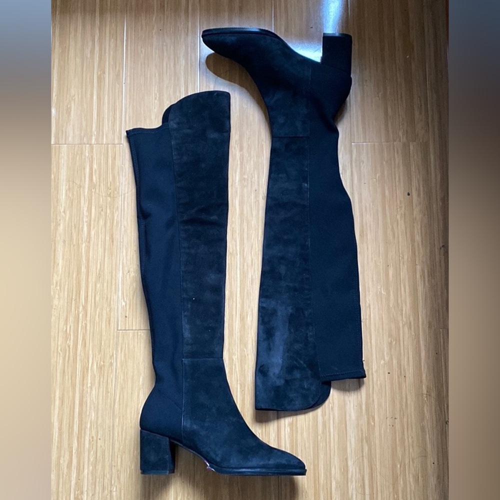 Stuart Weitzman Reserve 2020 Fall Black Suede Over the Knee Boots